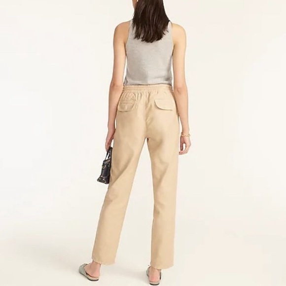 J. Crew Tie Waist Camp Pant Relaxed Fit Khaki Pants Tan Beige Medium - Picture 3 of 16